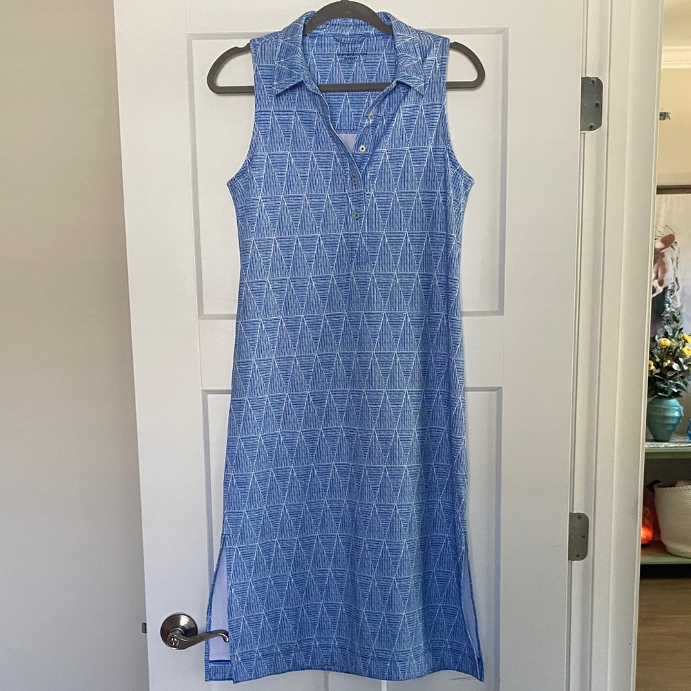 Vineyard Vines Blue Sleeveless Midi Dress